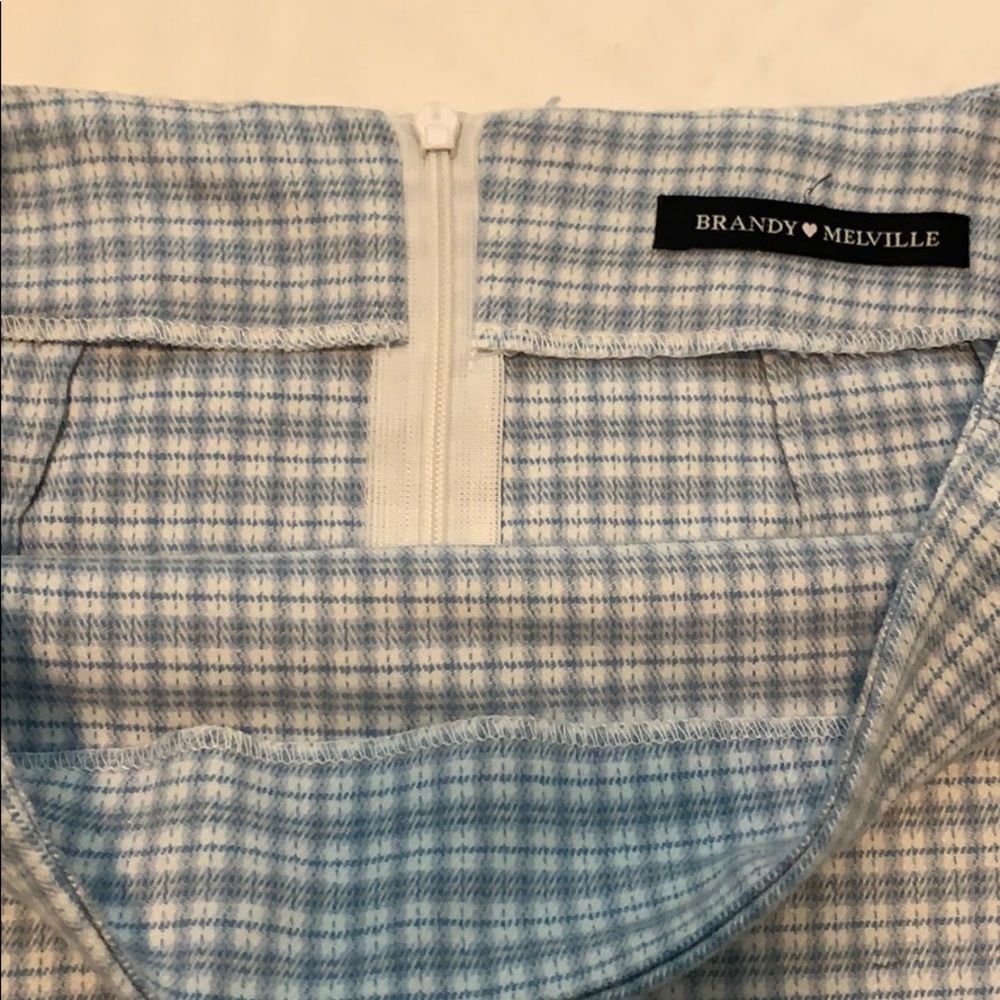 Blue Plaid brandy melville skirt CARA SKIRT - Picture 2 of 3